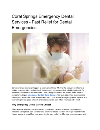 Coral Springs Emergency Dental Services - Fast Relief for Dental Emergencies (1)