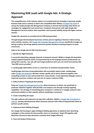 Maximizing B2B Leads with Google Ads