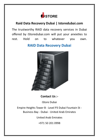 Raid Data Recovery Dubai  Istoredubai.com