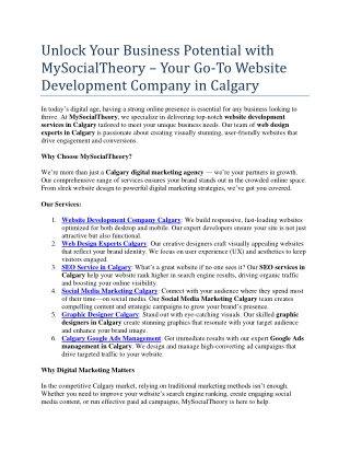Unlock Your Business Potential with MySocialTheory