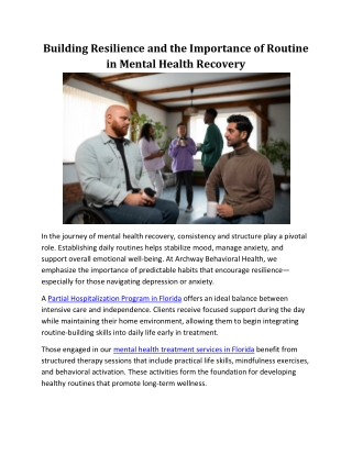 building resilience and the importance of routine