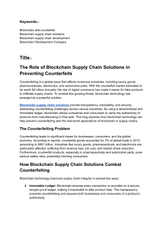 How Blockchain Supply Chain Solutions Combat Counterfeiting