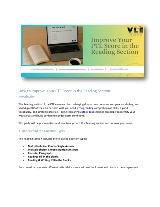 How to Improve Your PTE Score in the Reading Section