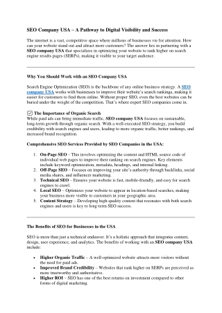 SEO Company USA