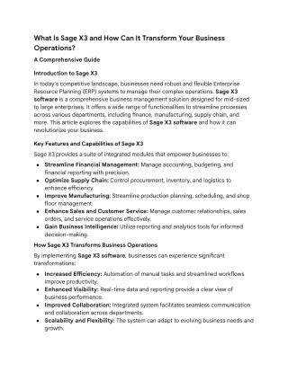 what is sage x3 and how can it transform your