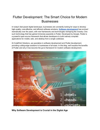 flutter development the smart choice for modern