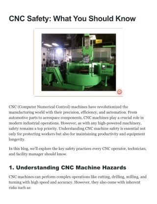 cnc safety what you should know