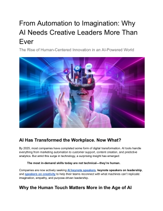 From Automation to Imagination: Why AI Needs Creative Leaders More Than Ever