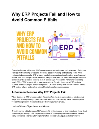 Why ERP Projects Fail and How to Avoid Common Pitfalls