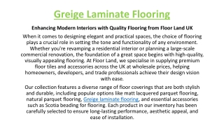 Greige Laminate Flooring