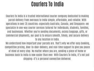 couriers to india