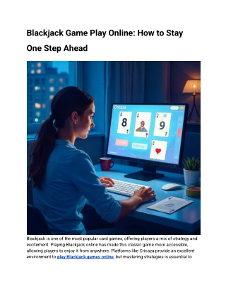 Blackjack Game Play Online_ How to Stay One Step Ahead