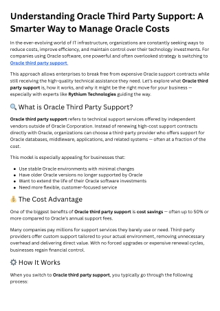 understanding oracle third party support