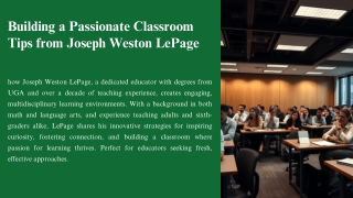 Cultivating Growth Mindsets: Joseph Weston LePage’s Insights