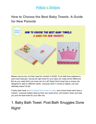How to Choose the Best Baby Towels_ A Guide for New Parents
