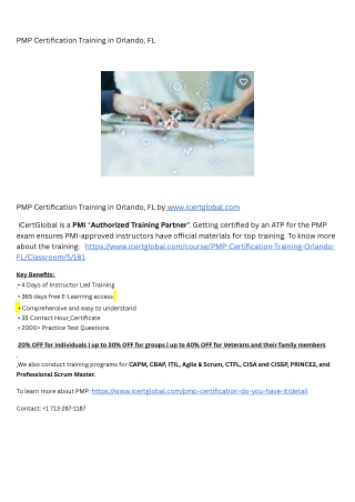 pmp certification training in orlando fl
