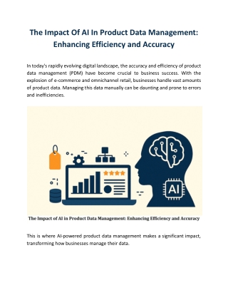 The Impact of AI in Product Data Management: Enhancing Efficiency and Accuracy