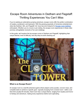 escape room adventures in dedham and flagstaff