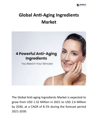 The Future of Anti-Aging Ingredients: Market Size, Trends, and Key Players