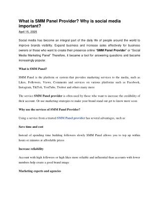 What is SMM Panel Provider Why is social media important
