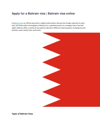 Apply for a Bahrain visa  Bahrain visa online