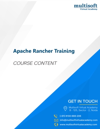 Master Apache Rancher with Expert-Led Online Training – Multisoft Virtual Academ