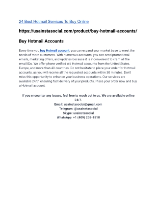 24 Best Hotmail Services To Buy Online