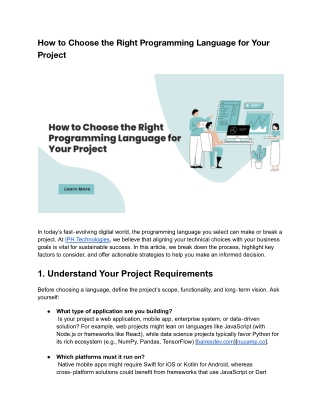 How to Choose the Right Programming Language for Your Project