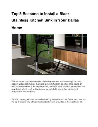 top-5-reasons-to-install-a-black-stainless-kitchen-sink-in-your-dallas-home