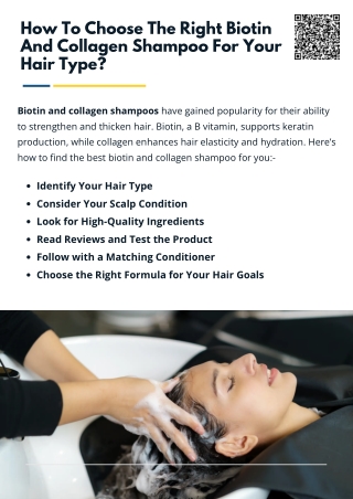 How To Choose The Right Biotin And Collagen Shampoo For Your Hair Type?
