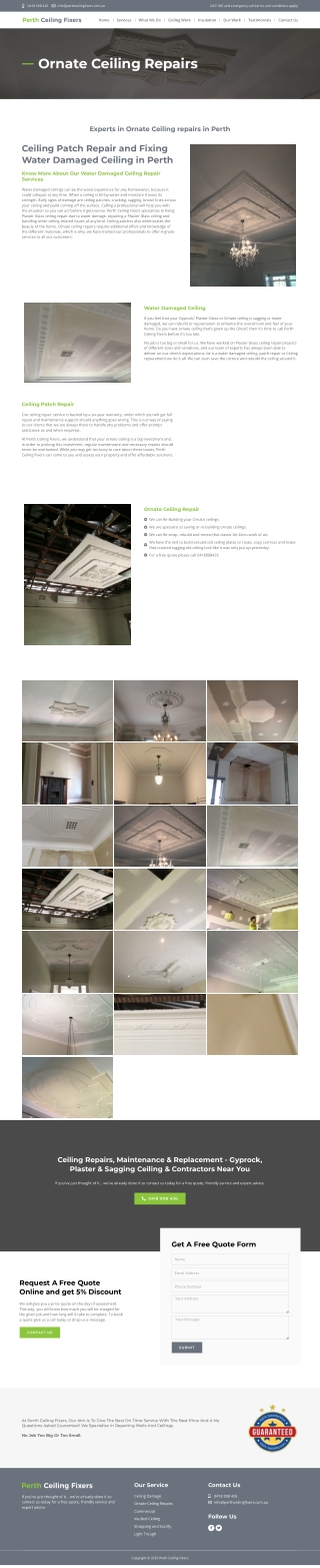 Water Damaged Ceiling Repair Perth