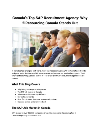 Canada’s Top SAP Recruitment Agency_ Why 2iResourcing Canada Stands Out