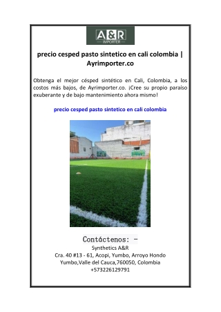 precio cesped pasto sintetico en cali colombia  Ayrimporter.co