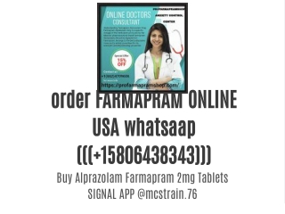 ORDER FARMAPRAM 2mg IN USA GET Delivery At Home CALLS/16624709606