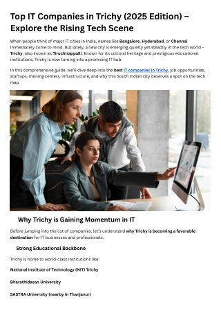 IT Companies in Trichy