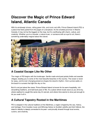 Discover the Magic of Prince Edward Island Atlantic Canada