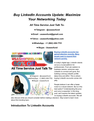 Buy LinkedIn Accounts Update_ Maximize Your Networking Today