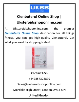 clenbuterol online shop uksteroidsshoponline com