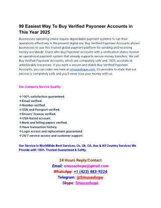 Buy Verified Payoneer Accounts in This Year