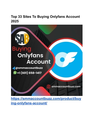 Top 33 Sites To Buying Onlyfans Account 2025