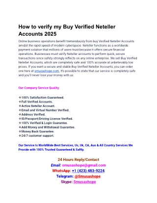 how to verify my buy verified neteller accounts