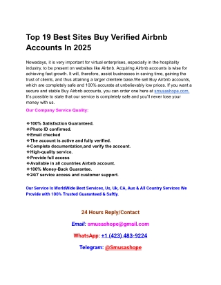 19 Best Sites Buy Verified Airbnb Accounts In 2025