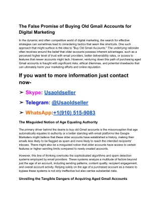 The False Promise of Buying Old Gmail Accounts for Digital Marketing
