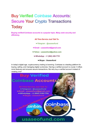 Buy Verified Coinbase Accounts_ Secure Your Crypto Transactions Today
