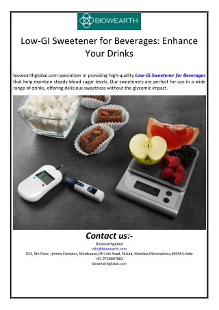 low gi sweetener for beverages enhance your drinks