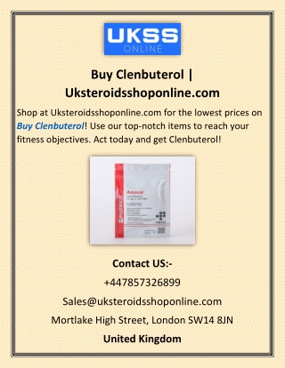 Buy Clenbuterol Uksteroidsshoponline