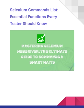 Selenium Commands List: From Basics to Advanced with Real Code Samples