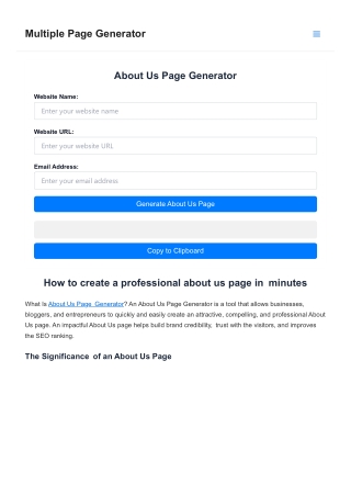 multiple page generator