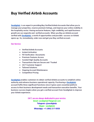 Top 7 Trusted site Buy Verified Airbnb Accounts in 2025