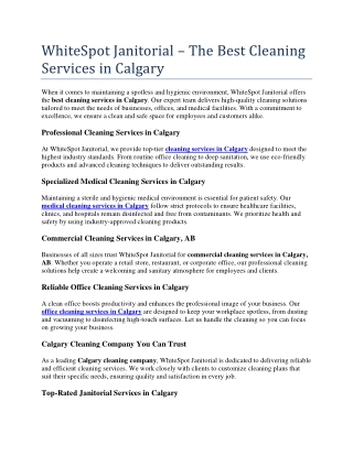 janitorial services in calgary